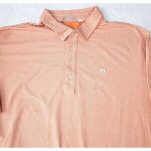 TravisMathew Polo Shirt Men’s Orange Peach Lightweight Stretch Golf Sz XXL